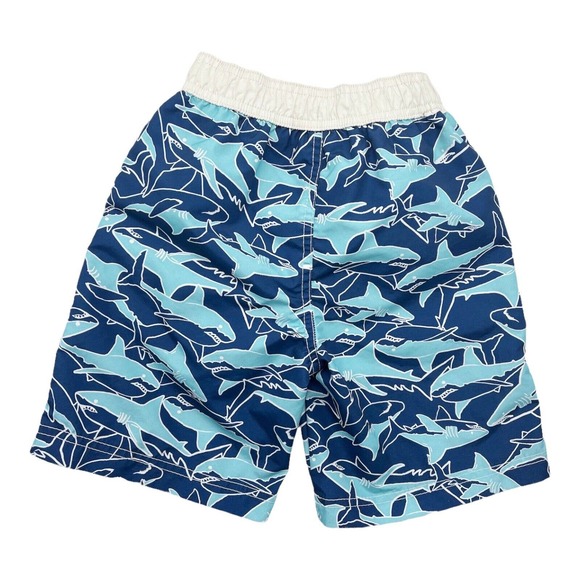 Wippette Blue Shark Print Mesh Lined Boys Swim Trunks Size 5 - Picture 2 of 5